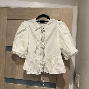 ASOS White Puff Sleeve Blouse